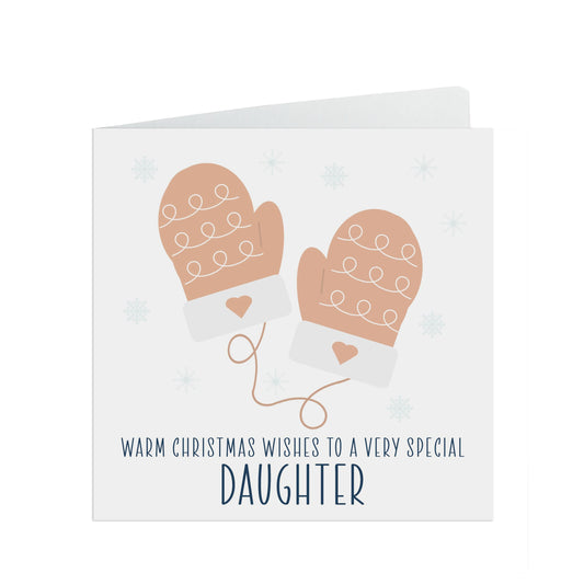 Christmas Card For Daughter, Mittens Warm Wishes Card