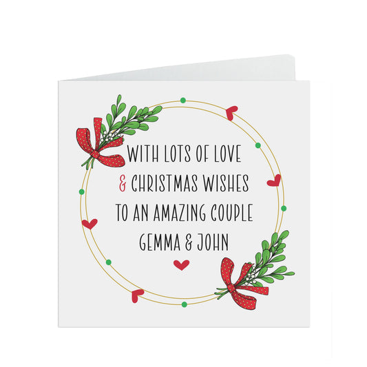 Personalised Christmas Card For Couple, Christmas Card For friends, Lots Of Love & Christmas Wishes