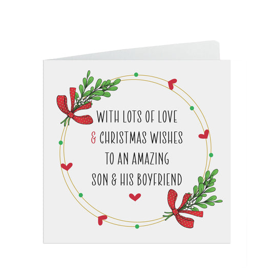 Son & His Boyfriend Christmas Card - Same Sex Couple Card From Parents, Lots Of Love And Christmas Wishes