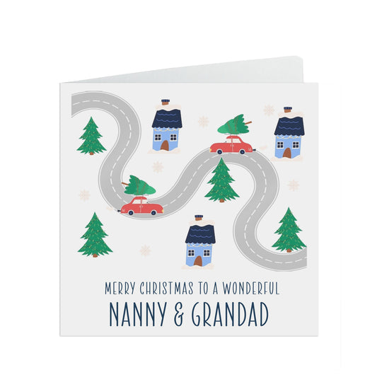 Christmas Card For Nanny And Grandad, Christmas Card For Grandparents From Grandson Or Granddaughter