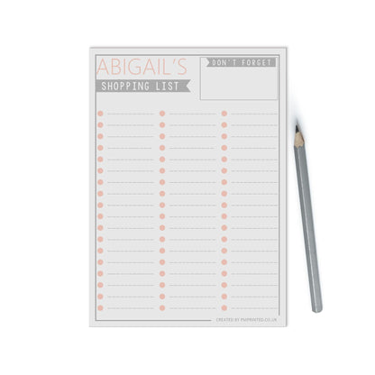  Shopping list Notepad, Personalised A5 with 50 tear off pages, Groceries organiser notepad by PMPRINTED 