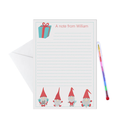  Gnome Personalised Letter Writing Set - A5 Pack Of 15 Sheets & Envelopes by PMPRINTED 