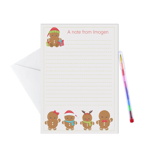  Gingerbread Personalised Letter Writing Set - A5 Pack Of 15 Sheets & Envelopes by PMPRINTED 
