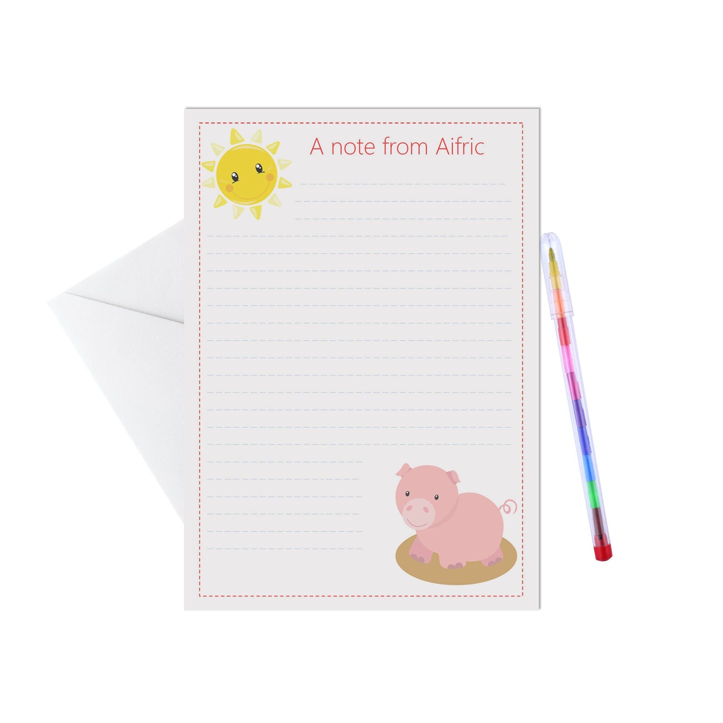 Farm animals Personalised Letter Writing Set - A5 Pack Of 15 Sheets & Envelopes