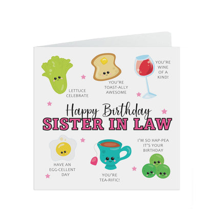 Sister In Law Birthday Card - Funny Pun Birthday Card