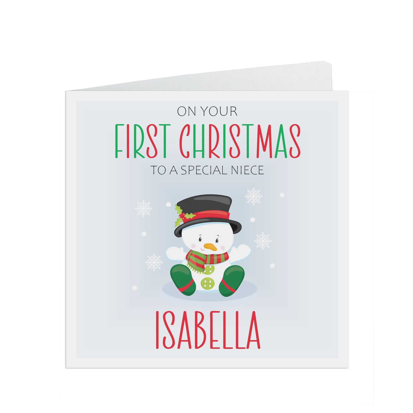 First Christmas Niece Personalised Christmas Card - Perfect 1st Christmas Keepsake
