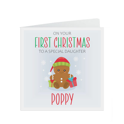 Personalised Daughter 1st Christmas Card - Perfect First Christmas Keepsake