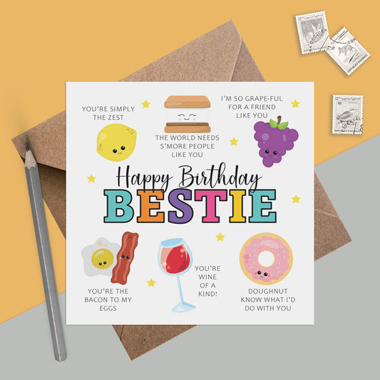 Bestie Birthday Card - Funny Pun Card For Best Friend