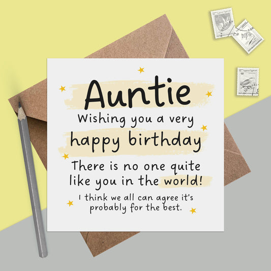 Auntie Funny Birthday Card - No One Like You 