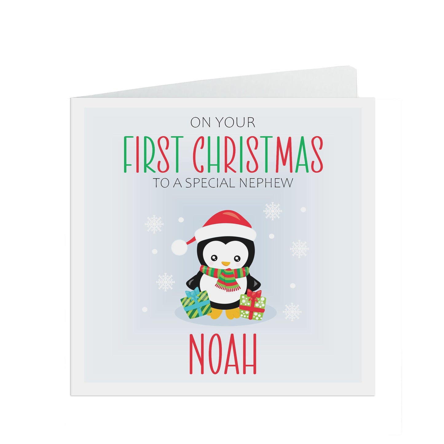 First Christmas Nephew Personalised Christmas Card - Perfect 1st Christmas Keepsake