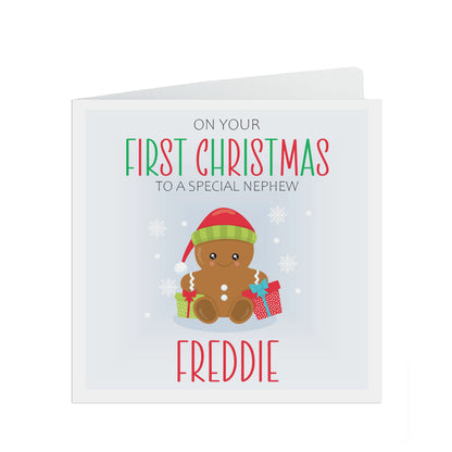 First Christmas Nephew Personalised Christmas Card - Perfect 1st Christmas Keepsake