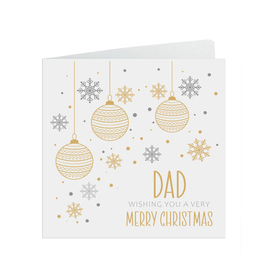 Dad Christmas Card, Gold Bauble Design
