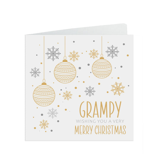 Grampy Christmas Card, Gold Bauble Design