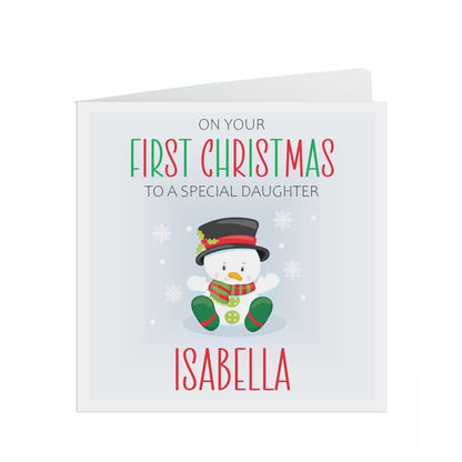 Personalised Daughter 1st Christmas Card - Perfect First Christmas Keepsake