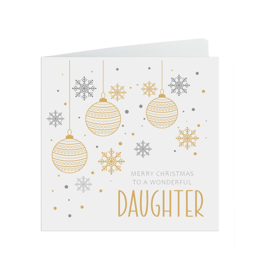 Daughter Christmas Card, Gold Bauble Design