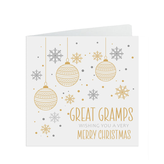 Great Gramps Christmas Card, Gold Bauble Design