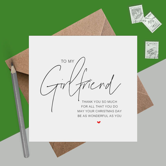 Girlfriend Christmas Card - For All That You Do - Romantic Poem Christmas Card