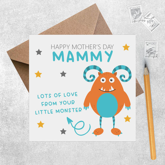 Mammy From Your Little Monster, Cute Mother's Day Design, Orange