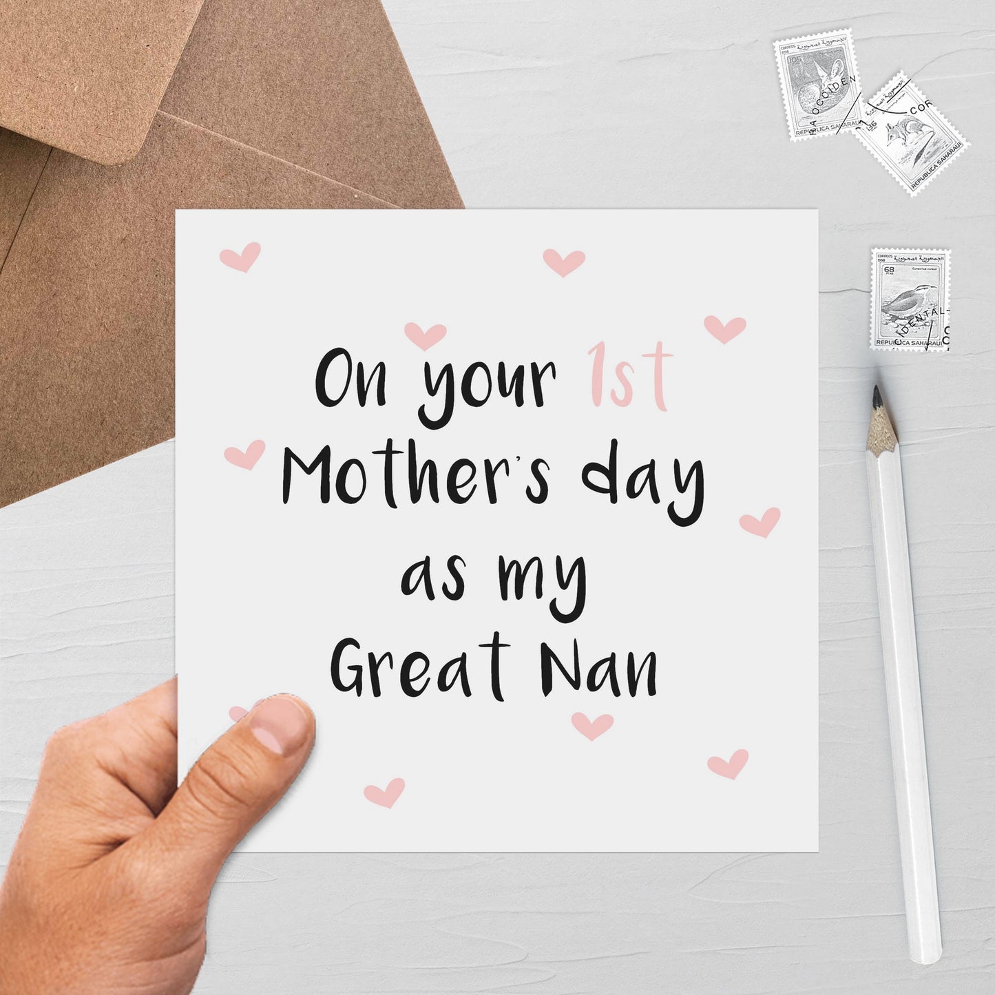 On Your 1st Mother's Day As My Great Nan, Cute Mother's Day Card