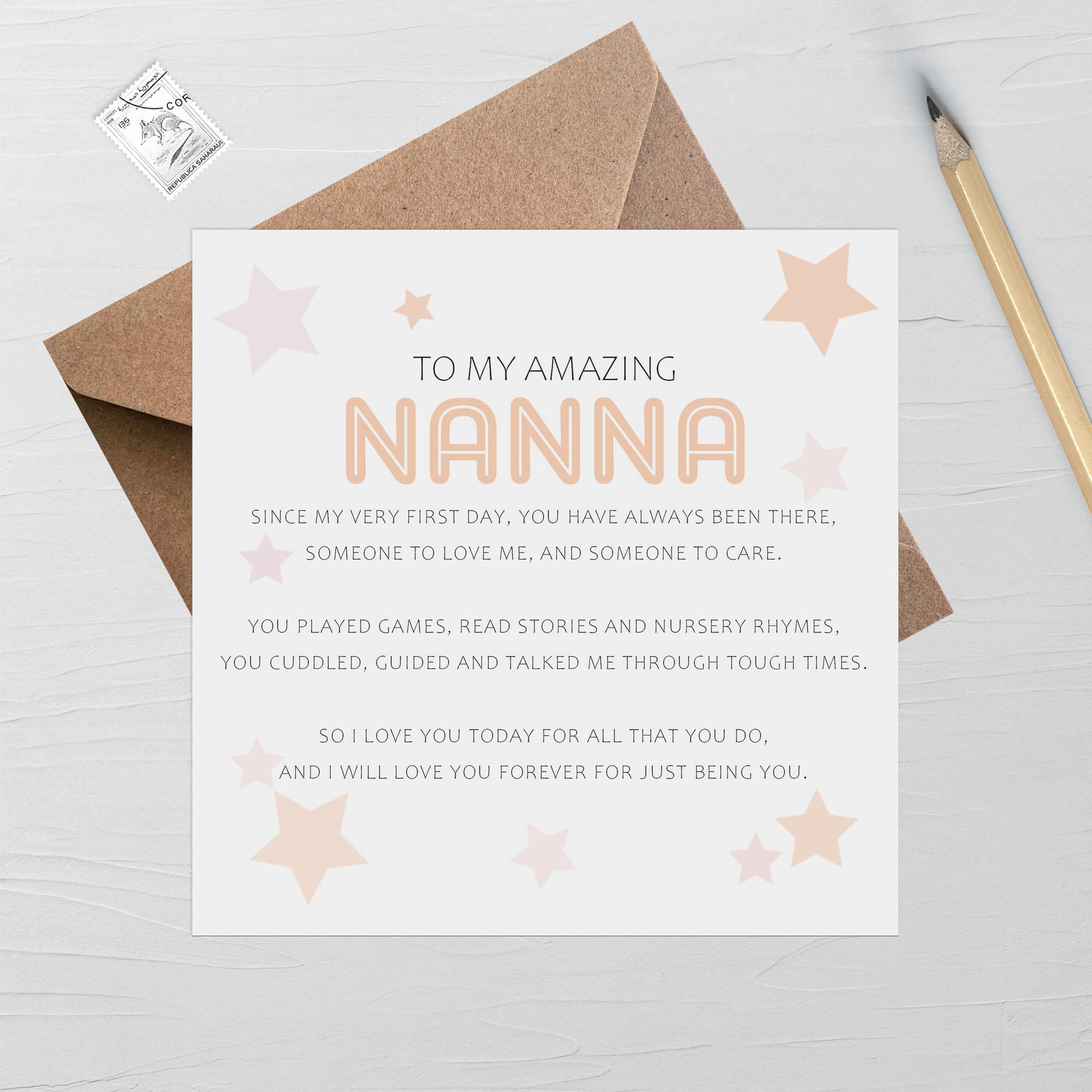 Nanna Mother's Day Card, Sentimental Cute Poem Card