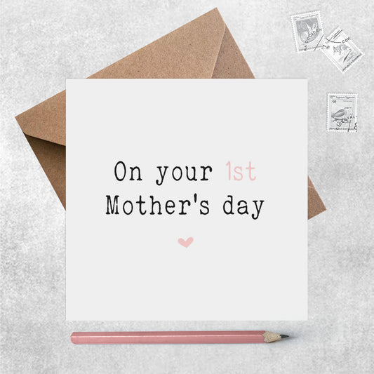 On Your 1st Mother's Day, Simple Mother's Day Card