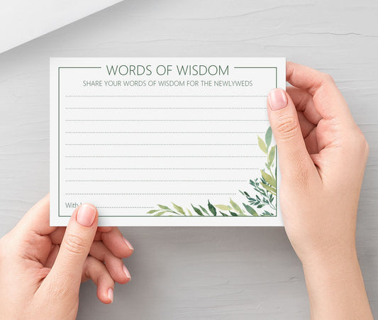 Greenery Words Of Wisdom Advice Cards - Pack Of 25