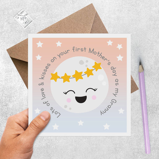 Granny 1st Mother's Day - Cute Moon Grandparent Mother's Day Card