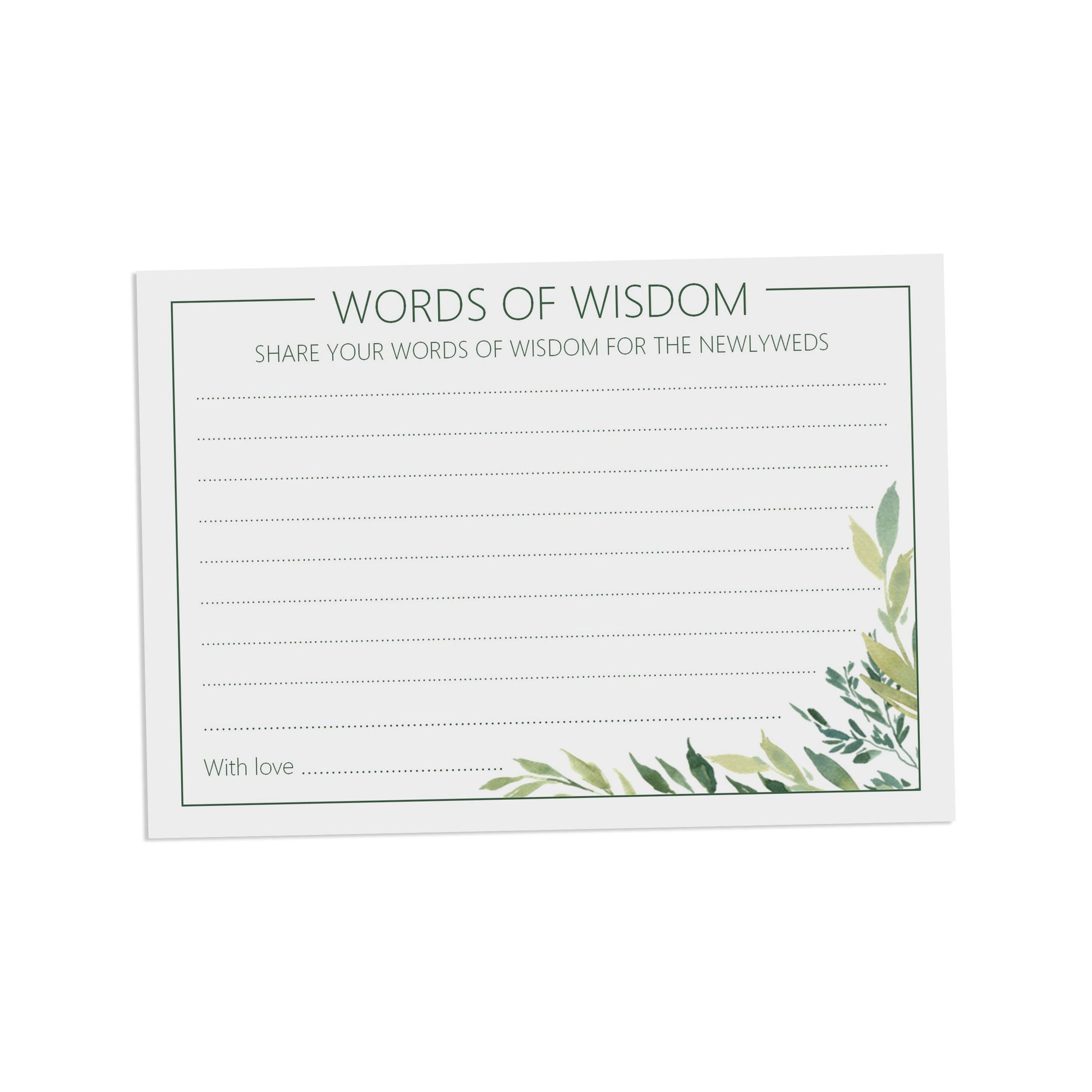 Greenery Words Of Wisdom Advice Cards - Pack Of 25