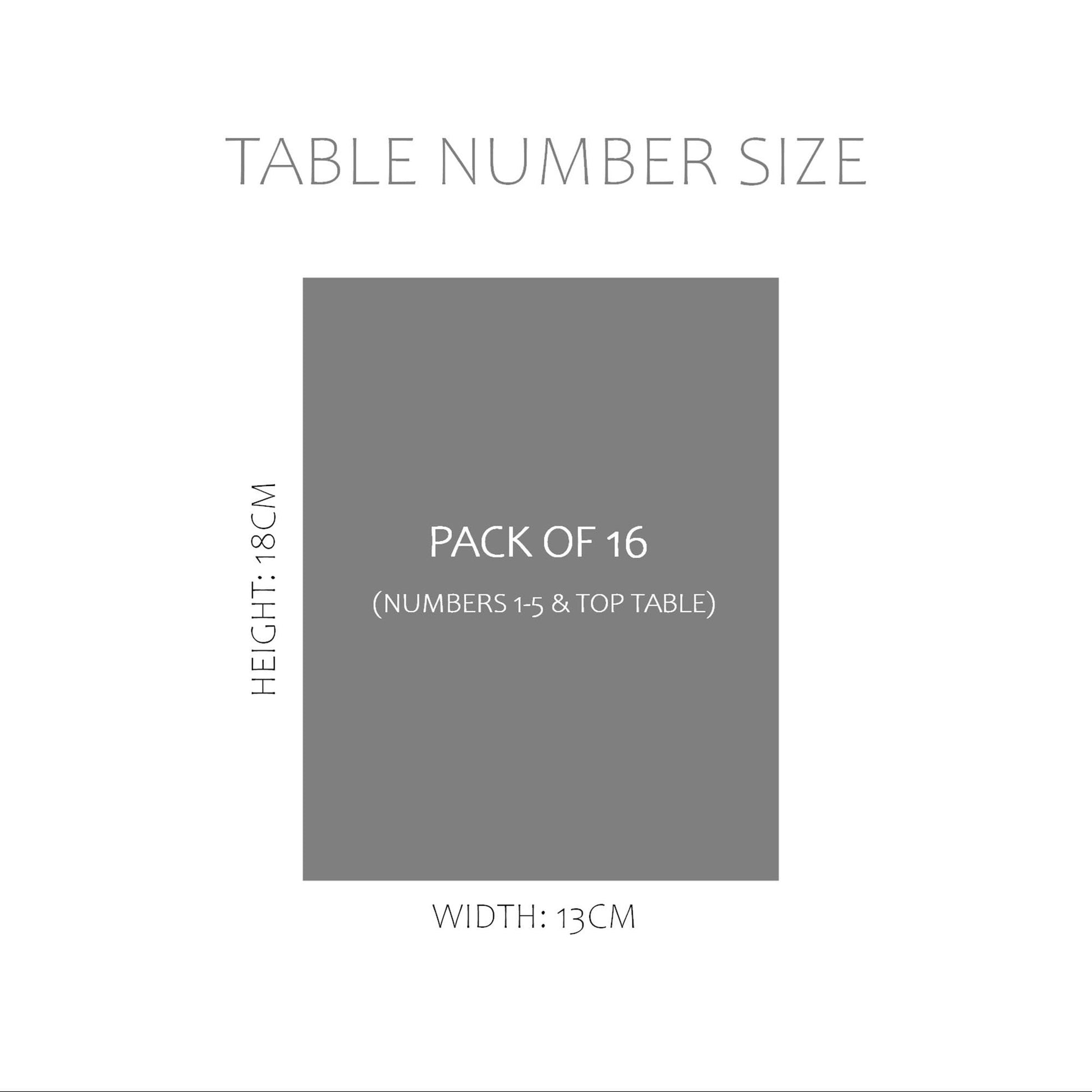 Greenery Table Number Cards - Numbers 1-15 & Top Table