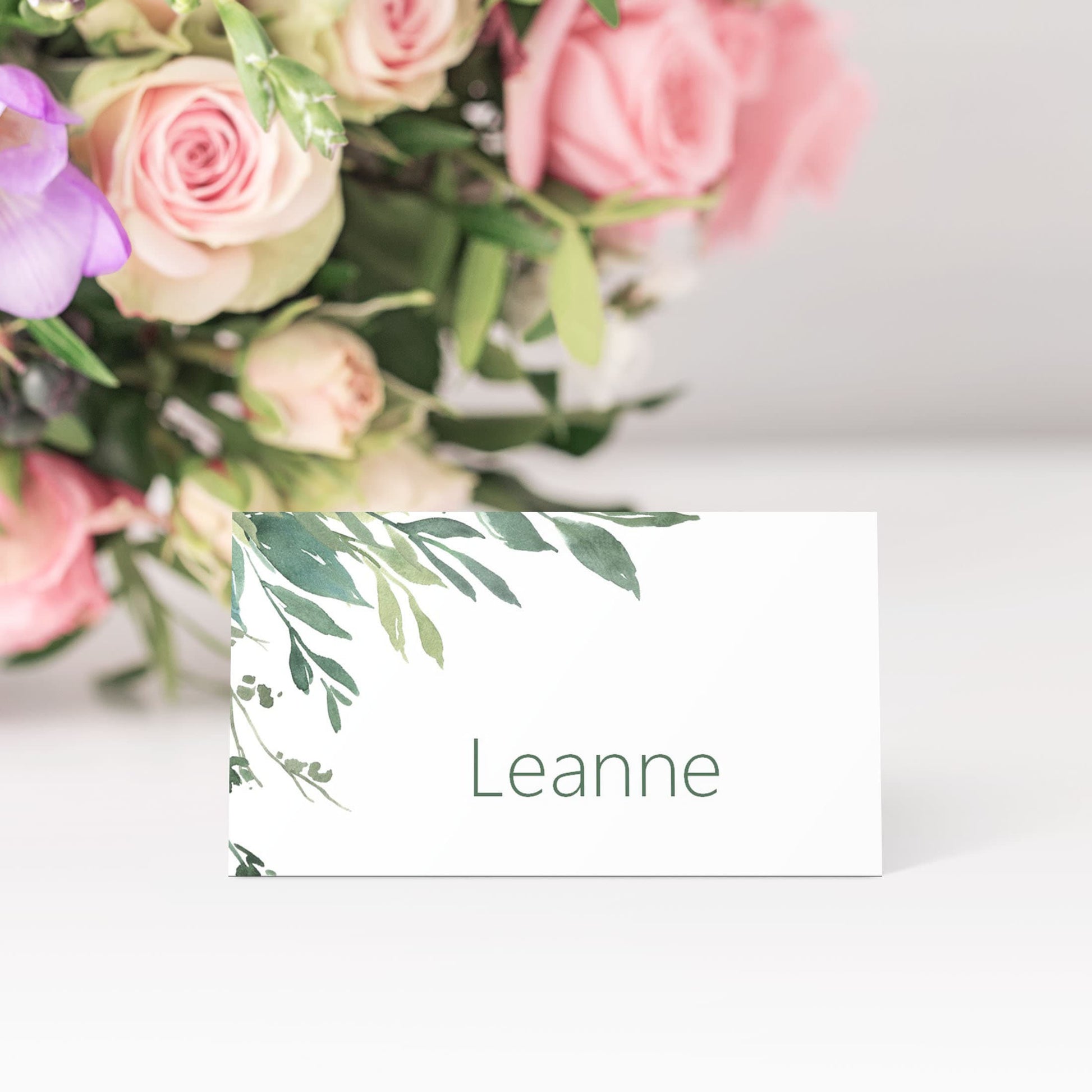 Personalised Greenery Place Cards