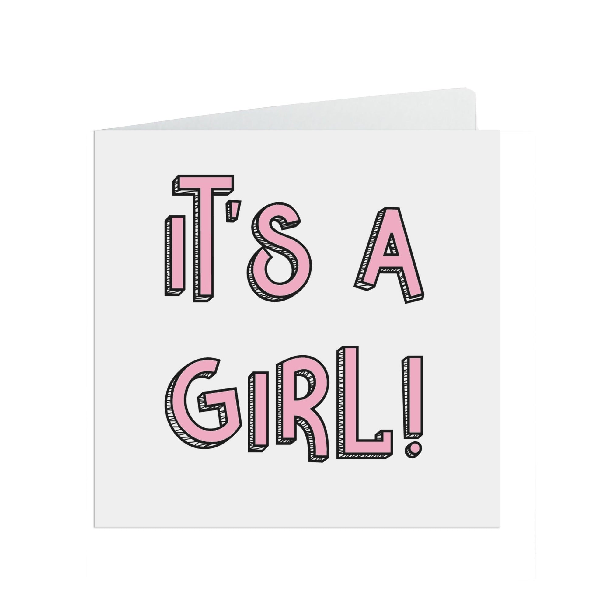  It's a girl! Pink new baby card by PMPRINTED 