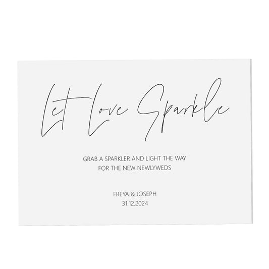  Let Love Sparkle Wedding Sign, Personalised Black & White A5, A4 Or A3 Sign by PMPRINTED 