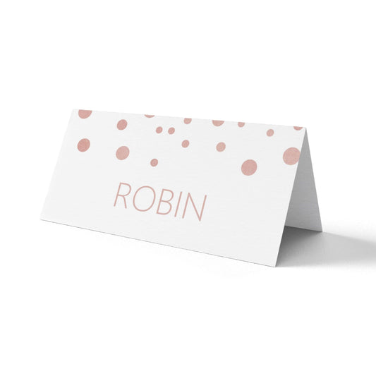  Personalised Printed Place Cards, Blush Confetti Place Cards For Weddings & Parties by PMPRINTED 