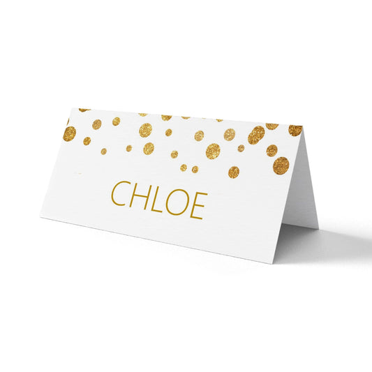  Personalised Printed Place Cards For Weddings & Parties, Gold Effect Escort Cards by PMPRINTED 