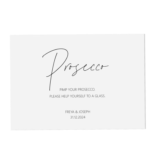  Pimp Your Prosecco Wedding Sign, Personalised Black & White A5, A4 Or A3 Sign by PMPRINTED 