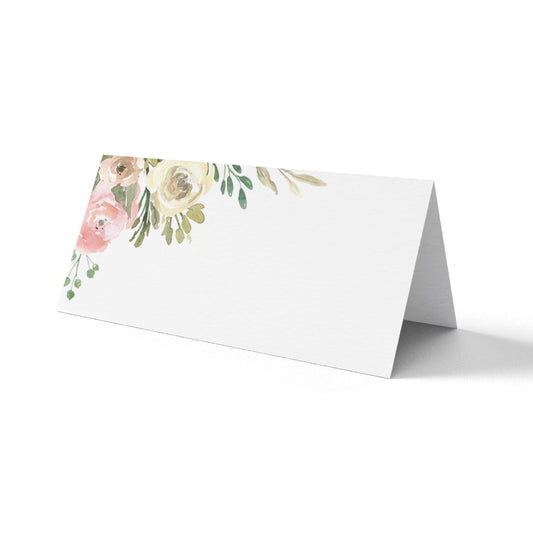  Place Cards For Weddings, Blush Floral Blank Cards Pack Of 25 Or 50 by PMPRINTED 