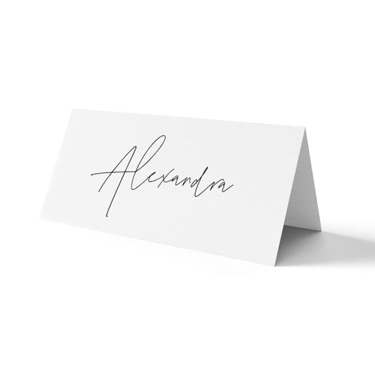  Printed Place Cards For Weddings And Parties, Black & White Personalised Escort Cards by PMPRINTED 
