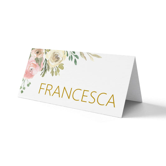  Printed Place Cards for Weddings & Parties, Blush Floral Personalised Escort Cards by PMPRINTED 