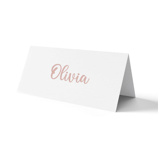  Printed Place Cards For Weddings And Parties, Rose Gold Effect Personalised Escort Cards by PMPRINTED 