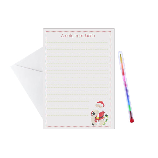  Santa personalised writing set / notelets,  Pack of 15, A5 sheets & envelopes by PMPRINTED 