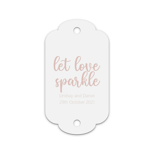  Sparkler Rose Gold Effect Personalised Gift Tags, Pack of 10 by PMPRINTED 