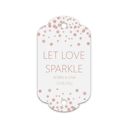  Sparkler Wedding Gift Tag, Blush Confetti Personalised Pack Of 10 by PMPRINTED 