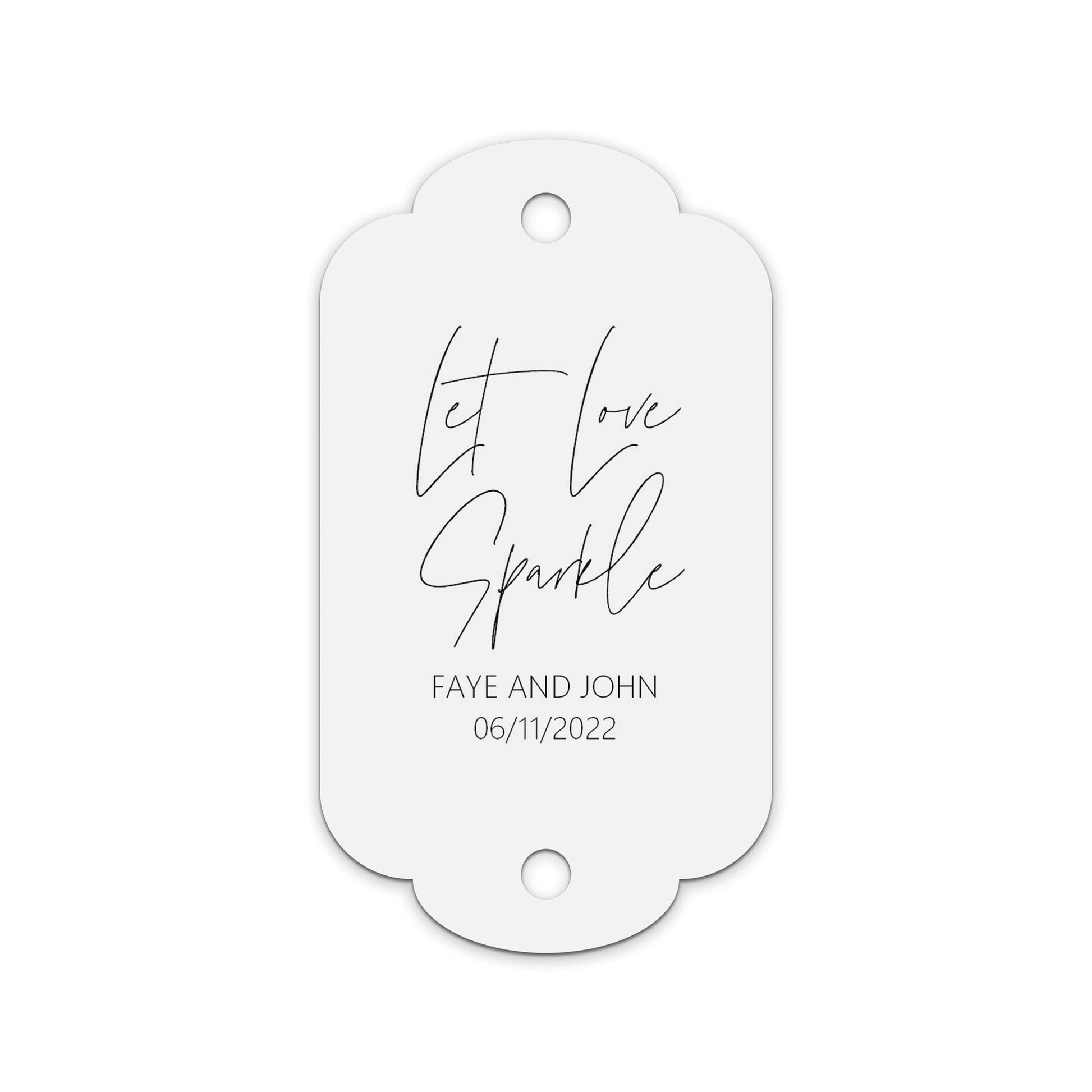  Sparkler Wedding Gift Tags Personalised Black & White, Sold In Packs Of 10 by PMPRINTED 