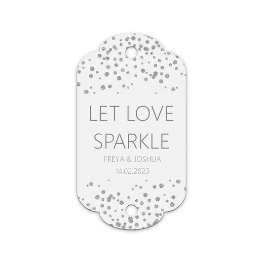  Sparkler Wedding Gift Tags, Silver Effect Personalised Pack Of 10 by PMPRINTED 