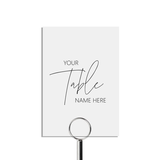  Table Name Cards, Black & White Design Custom Wording, 5x7 Inches by PMPRINTED 