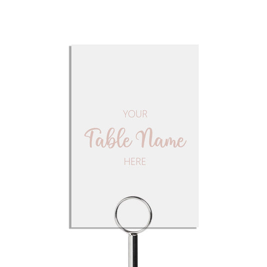  Table Name Cards, Rose Gold Effect With Custom Wording, 5x7 Inches by PMPRINTED 