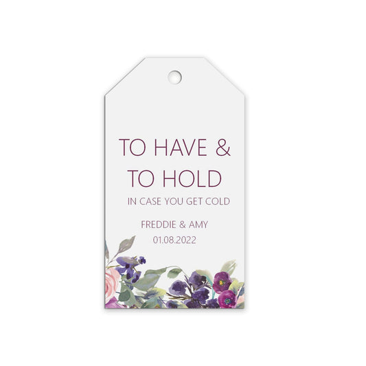  Take A Shot Wedding Gift Tags, Purple Floral Personalised Pack Of 10 by PMPRINTED 