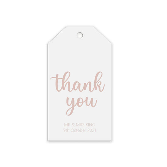  Thank You Wedding Gift Tags Personalised Rose Gold Effect, Sold In Packs Of 10 by PMPRINTED 