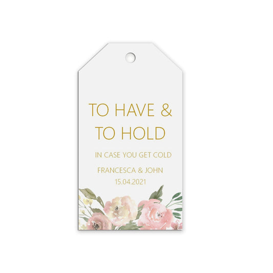  To Have & To Hold Wedding Gift Tags Personalised Blush Floral, Sold In Packs Of 10 by PMPRINTED 