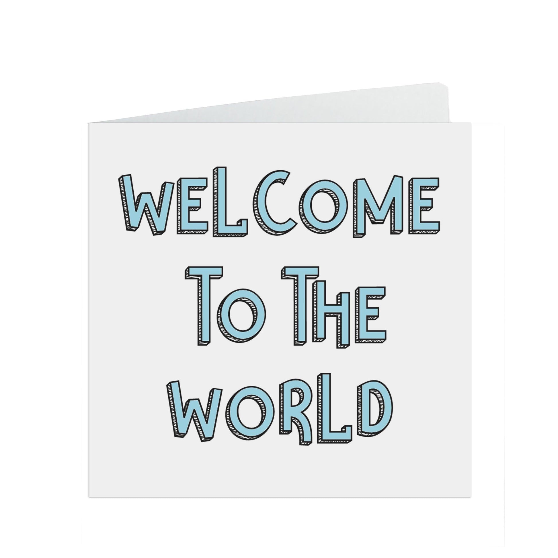  Welcome to the world , Blue new baby card by PMPRINTED 